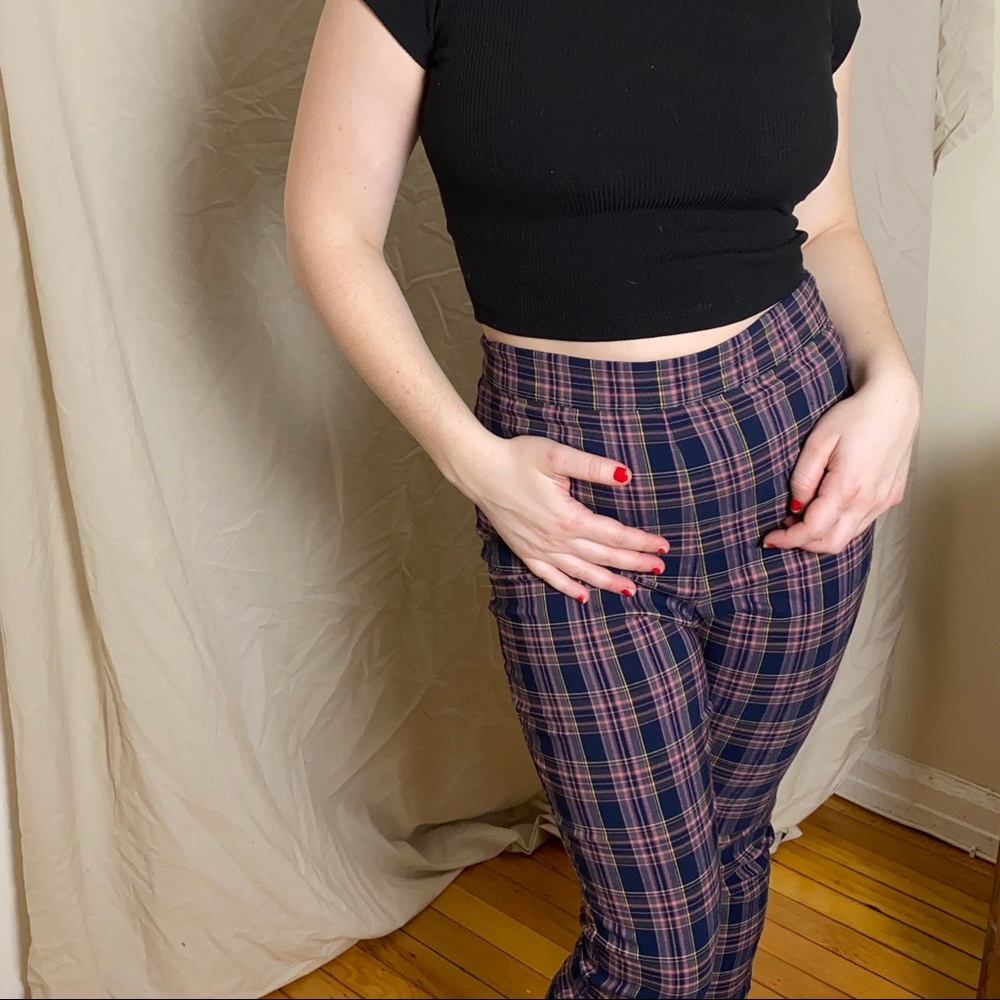 Urban Outfitters Lola Plaid Kick Flare Pant